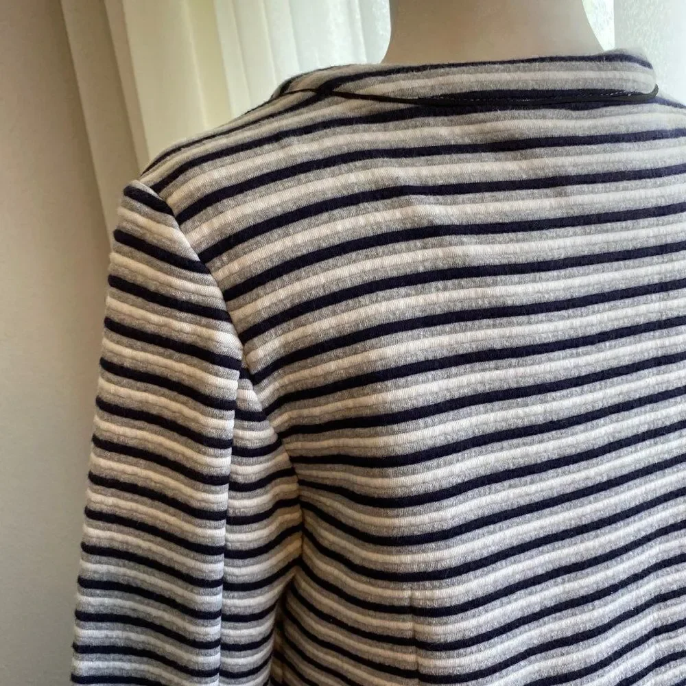 Isani for Target Black Gray Striped Knit Blend Cardigan Sweater SZ M